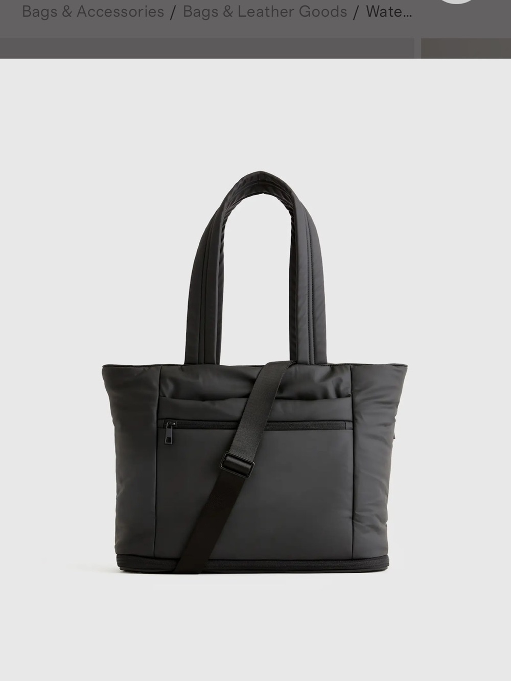 Quince Quilted Tote Bag - Black